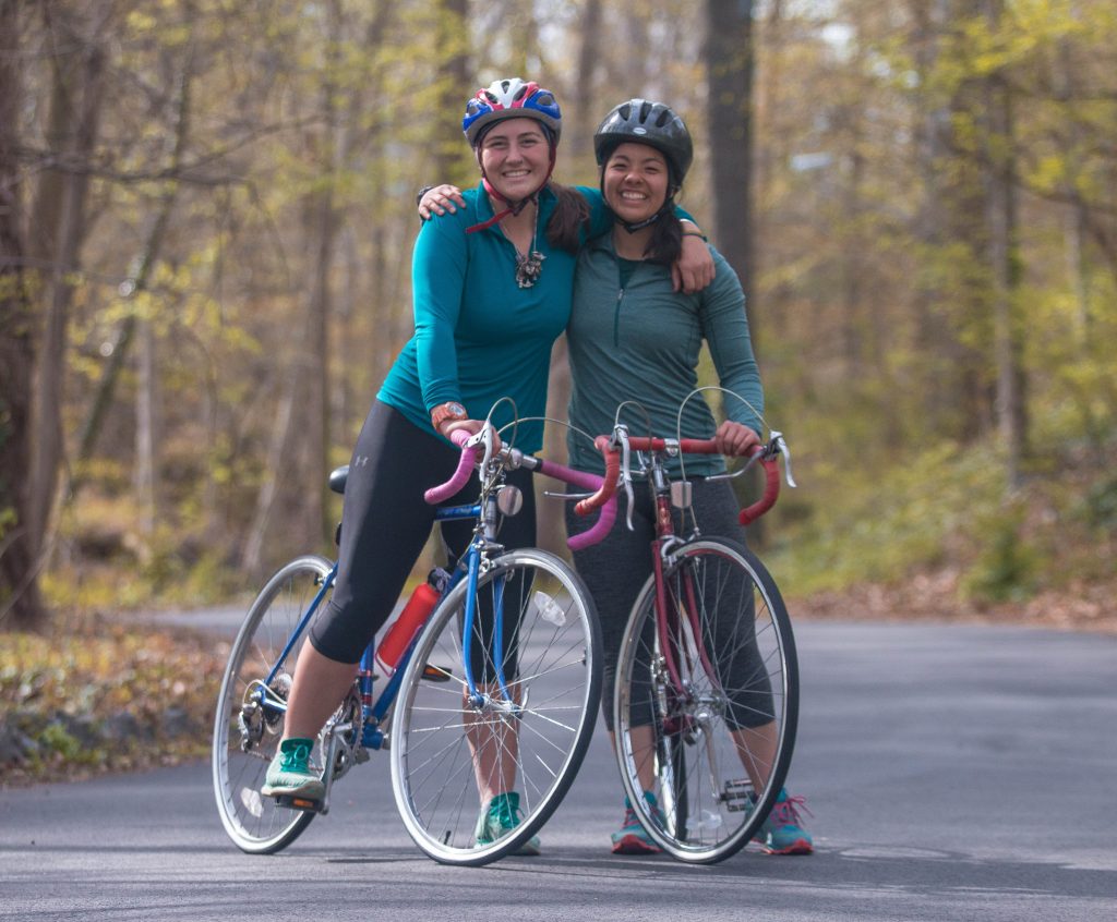 Katie and Yoshie Biking